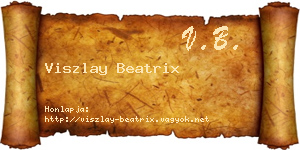 Viszlay Beatrix névjegykártya
